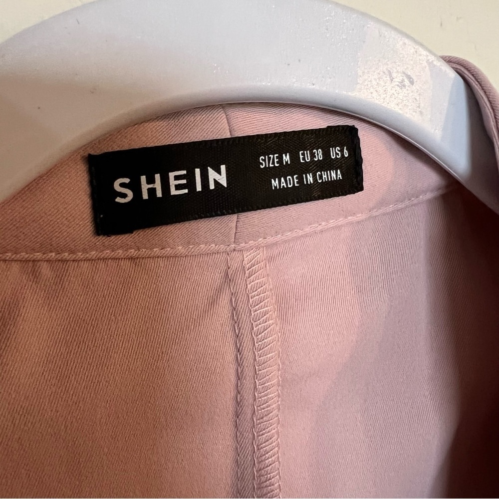 SHEIN Layer Detail Sleeve Open Front Blazer Size M - Picture 6 of 8